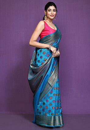 Banarasi Pure Silk Saree in Blue