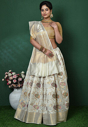 Banarasi Pure Silk Saree in Cream