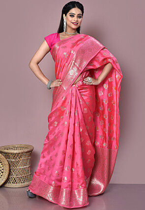 Banarasi Pure Silk Saree in Fuchsia