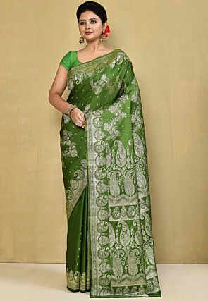 Banarasi Pure Silk Saree in Green