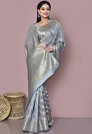 Banarasi Pure Silk Saree in Grey