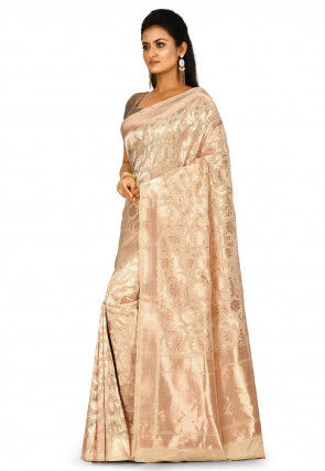Banarasi Pure Silk Handloom Saree in Light Beige
