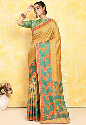 Banarasi Pure Silk Saree in Light Beige