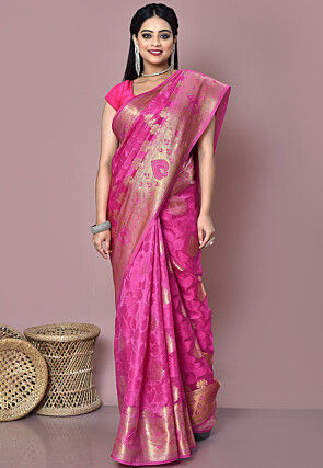 Banarasi Pure Silk Saree in Magenta