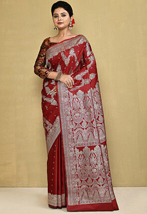 Banarasi Pure Silk Saree in Maroon