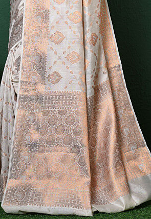 Banarasi Pure Silk Saree in Off White