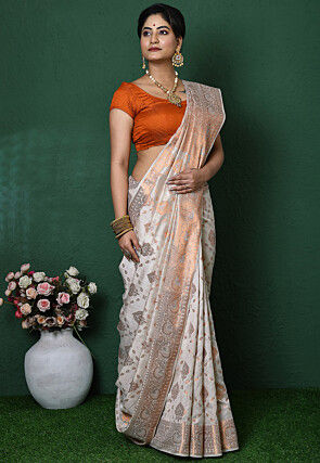Banarasi Pure Silk Saree in Off White