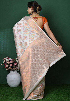Banarasi Pure Silk Saree in Off White