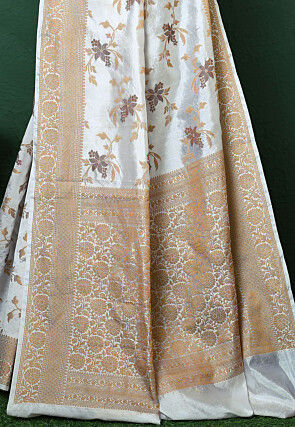 Banarasi Pure Silk Saree in Off White