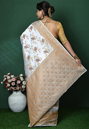 Banarasi Pure Silk Saree in Off White