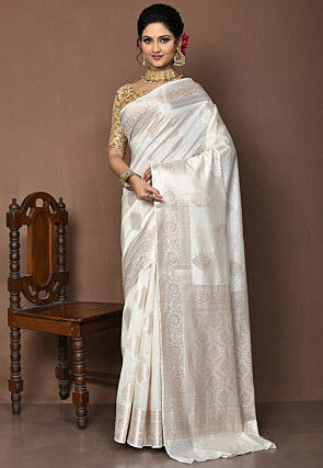 Banarasi Pure Silk Saree in Off White