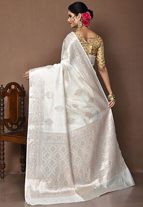 Banarasi Pure Silk Saree in Off White