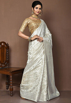 Banarasi Pure Silk Saree in Off White