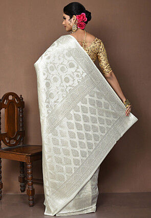 Banarasi Pure Silk Saree in Off White