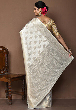 Banarasi Pure Silk Saree in Off White