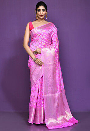Banarasi Pure Silk Saree in Pink