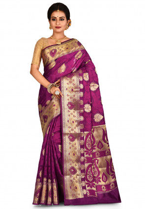 Banarasi Silk Saree in Purple