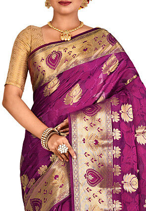 Banarasi Silk Saree in Purple