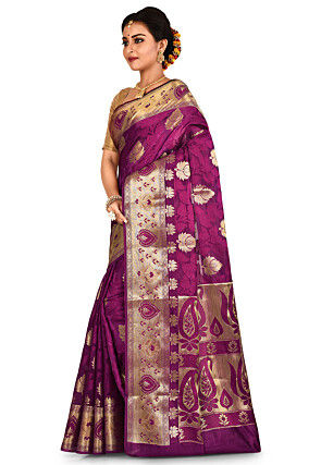 Banarasi Silk Saree in Purple