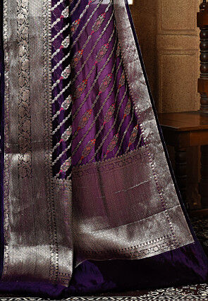 Banarasi Pure Silk Saree in Violet