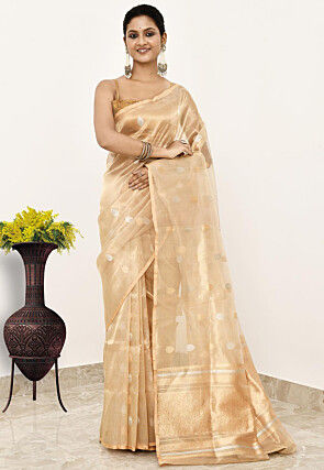 Banarasi Pure Tissue Silk Handloom Saree in Golden