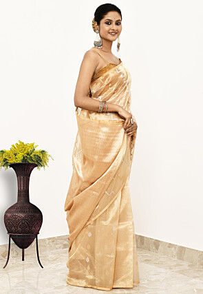 Banarasi Pure Tissue Silk Handloom Saree in Golden