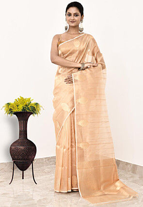 Banarasi Pure Tissue Silk Handloom Saree in Golden