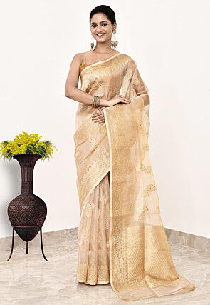 Banarasi Pure Tissue Silk Handloom Saree in Golden