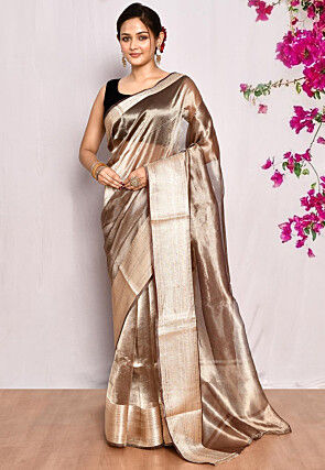 Banarasi Pure Tissue Silk Saree in Antique