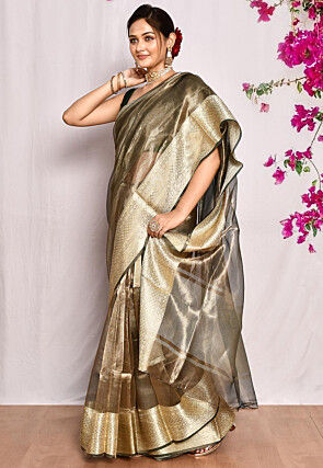 Banarasi Pure Tissue Silk Saree in Antique