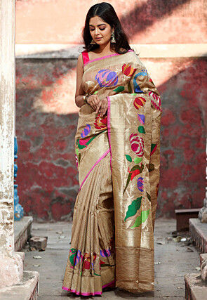 Banarasi Pure Tissue Silk Saree in Beige
