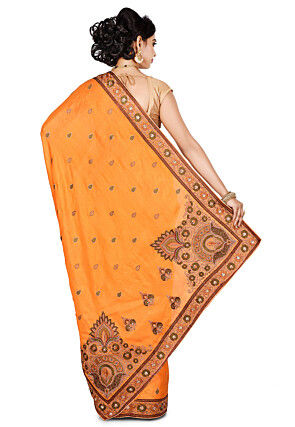 Banarasi Tussar Silk Saree in Mustard
