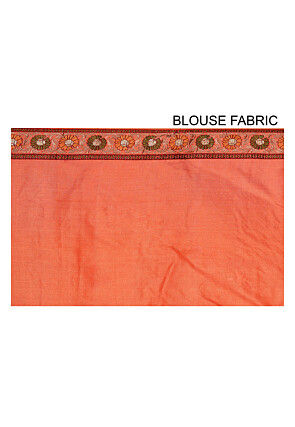 Banarasi Tussar Silk Saree in Orange