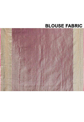 Banarasi Pure Tussar Silk Saree in Pink