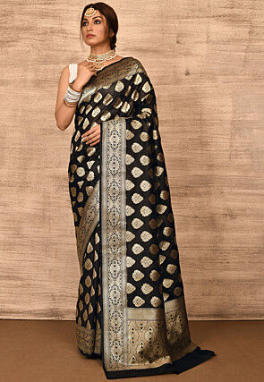 Banarasi Katan Silk Saree in Black