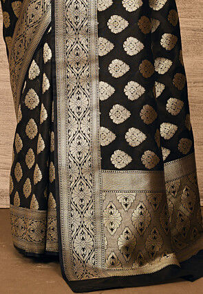 Banarasi Katan Silk Saree in Black