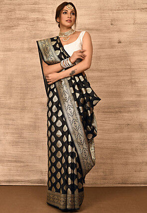 Banarasi Katan Silk Saree in Black