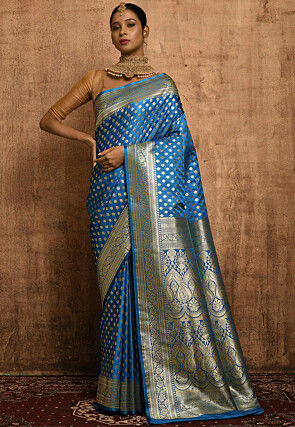 Banarasi Katan Silk Saree in Blue