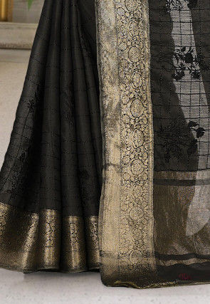 Banarasi Saree in Charcoal