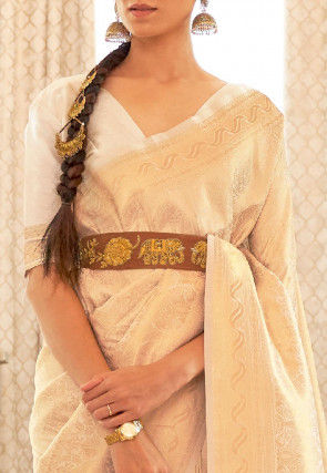 Banarasi Saree in Cream