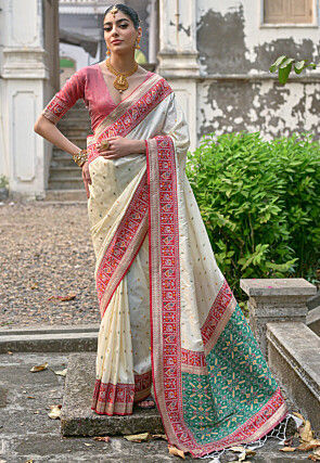 Banarasi Saree in Cream