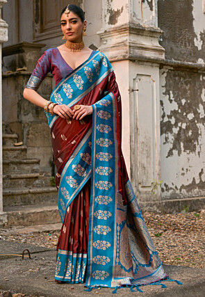 Banarasi Saree in Dark Brown