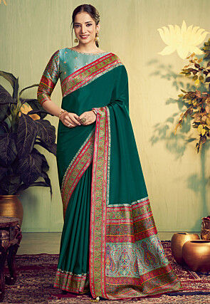 Banarasi Saree in Dark Green