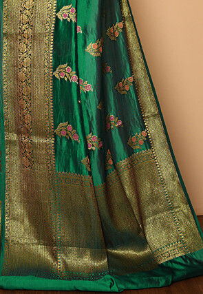 Banarasi Saree in Dark Green