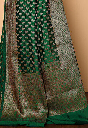 Banarasi Saree in Dark Green