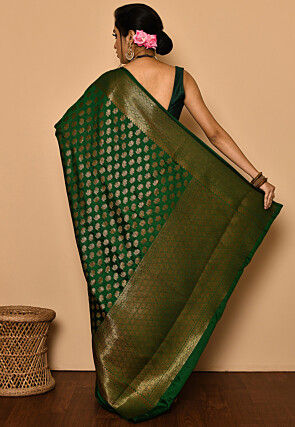 Banarasi Saree in Dark Green