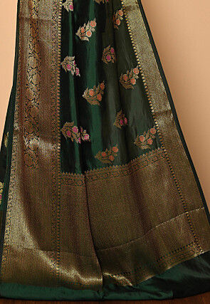 Banarasi Saree in Dark Green