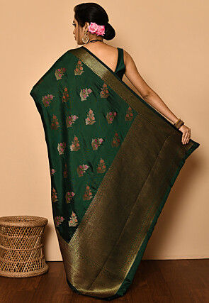 Banarasi Saree in Dark Green