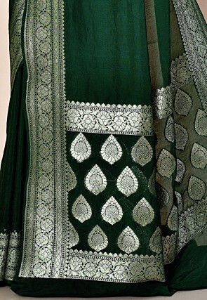 Banarasi Saree in Dark Green