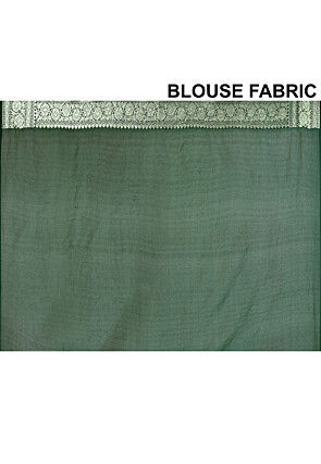 Banarasi Saree in Dark Green
